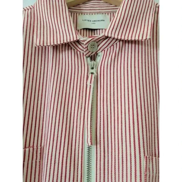 Lifted anchors red striped zip up Shirt Jacket L - Picture 5 of 10
